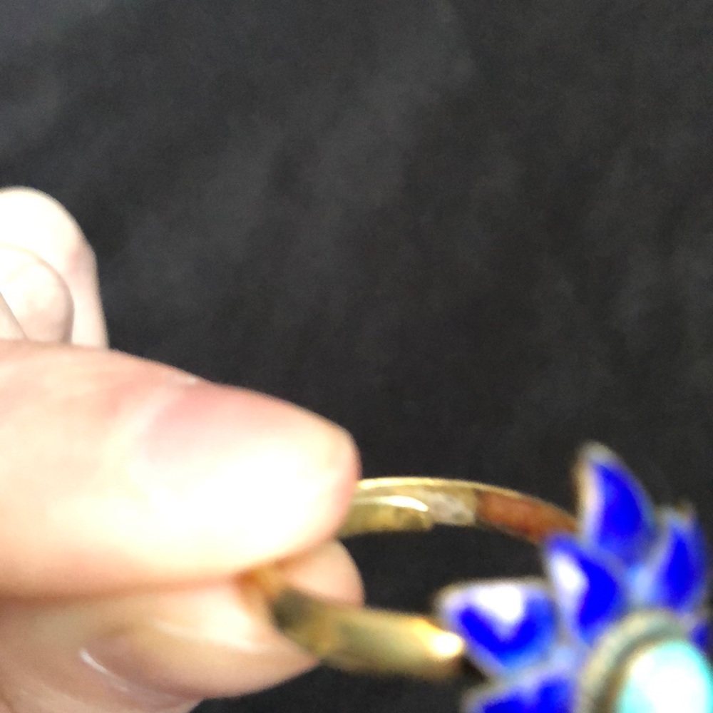 Blue Floral Cloisonne Ring - Picture 15 of 16